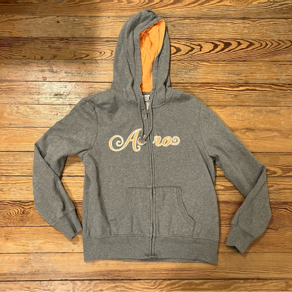 Vintage Aeropostale gray and orange full zip hoodie size L